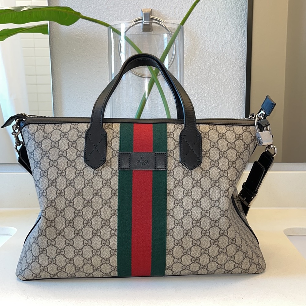 Authentic Gucci web GG supreme bag